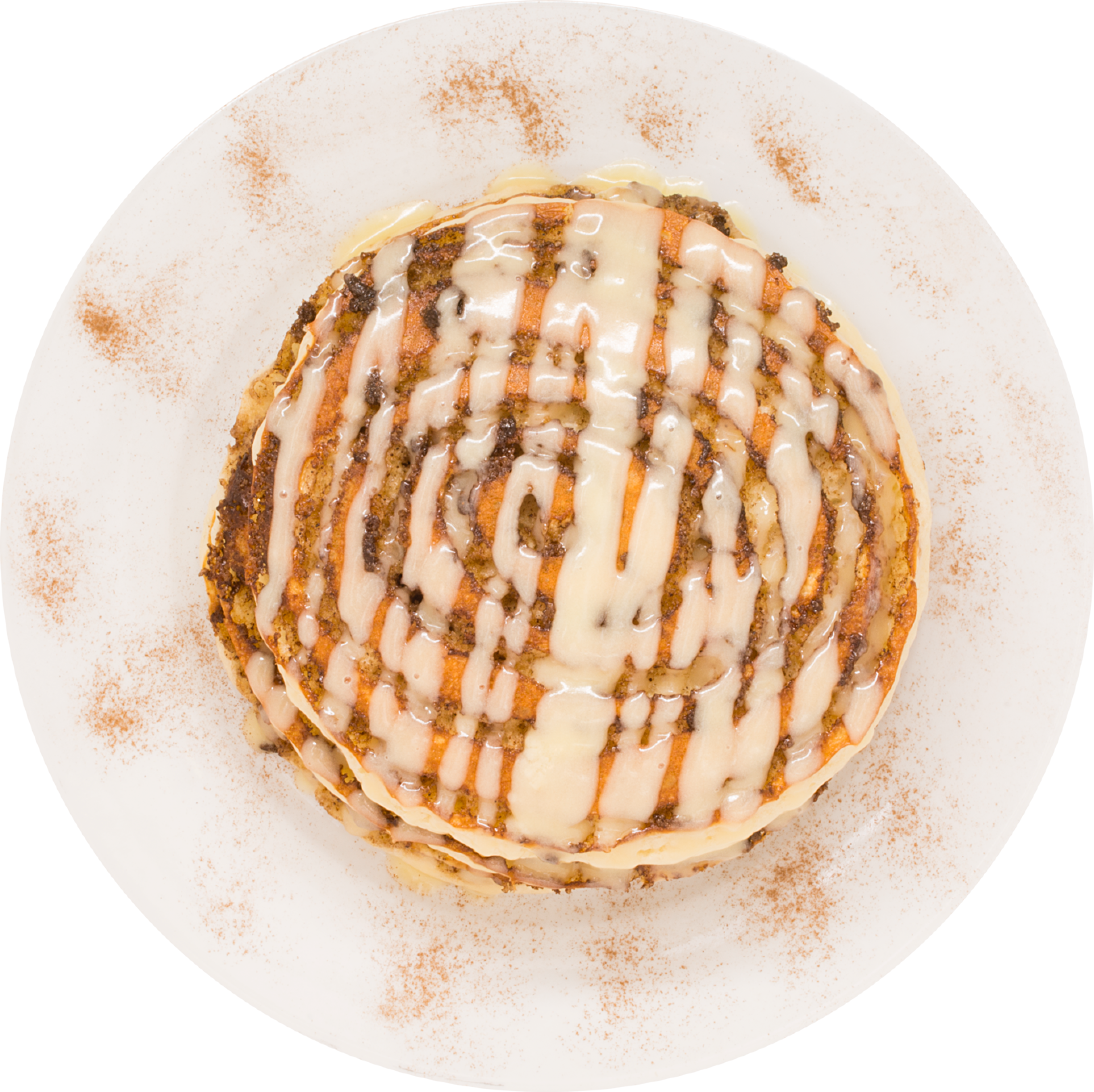 Cinnamon Roll Pancakes, Hot Cakes glaseados con canela